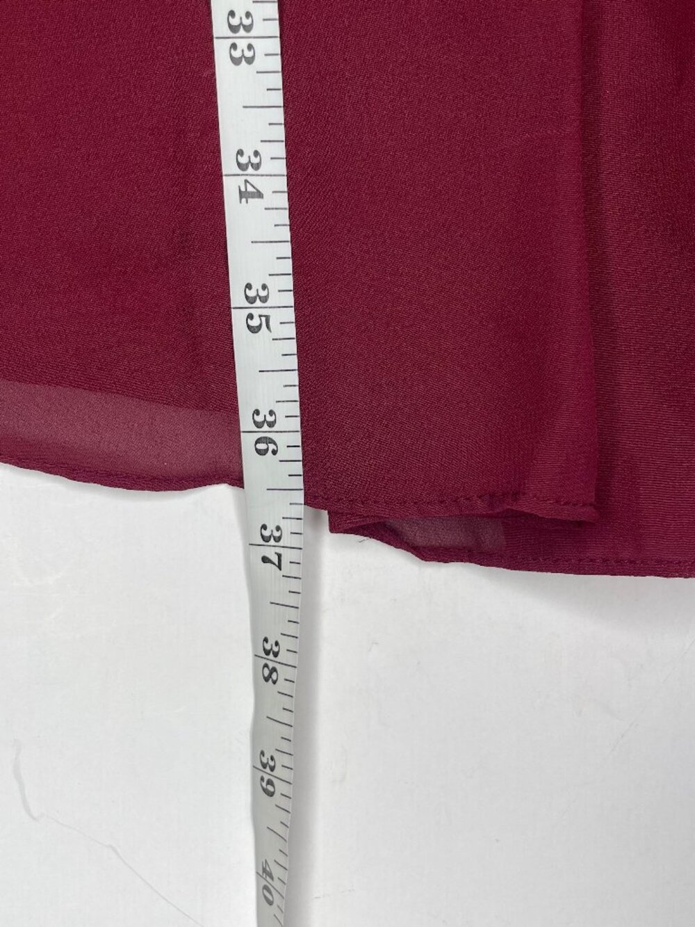 VINTAGE Romantigoth Burgundy Rosette Chiffon One Shoulder Asymmetric Dress 6 - Picture 12 of 15